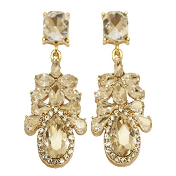 CRYSTAL STONE TEARDROP DANGLE EARRING