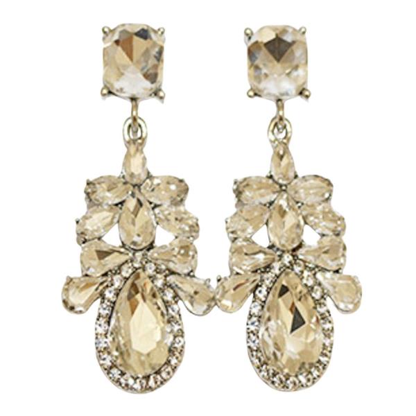 CRYSTAL STONE TEARDROP DANGLE EARRING