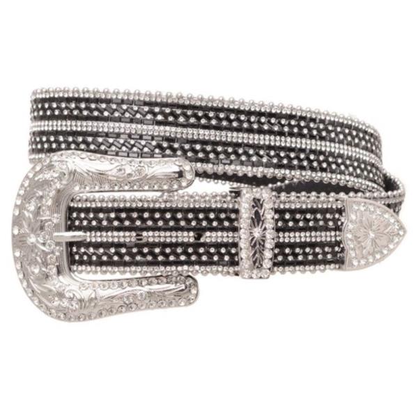 WESTERN FULL RHINESTONE LEATHER BELT