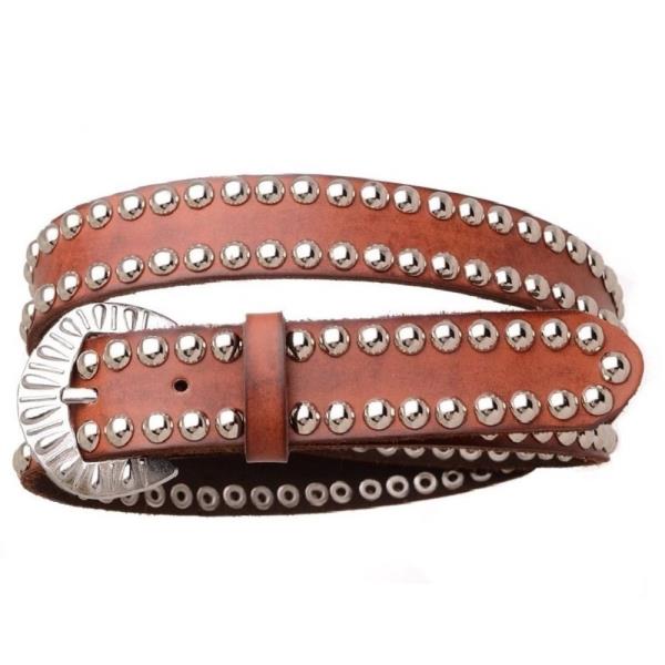 WESTERN SKINNY METAL STUD BELT