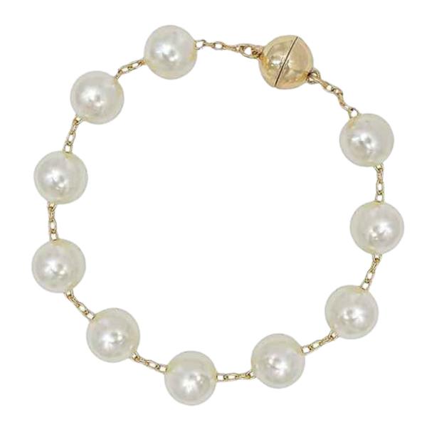 PEARL CHAIN ACCENT MAGNETIC CLOSURE BRACELET