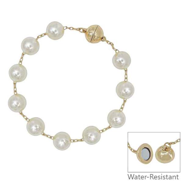 PEARL CHAIN ACCENT MAGNETIC CLOSURE BRACELET