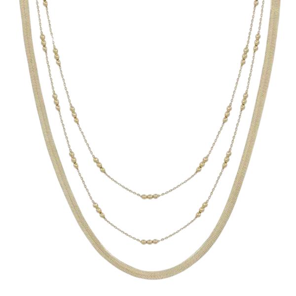 LAYERED SNAKE CHAIN CCB  CHAIN MULTIWAY SHORT NECKLACE