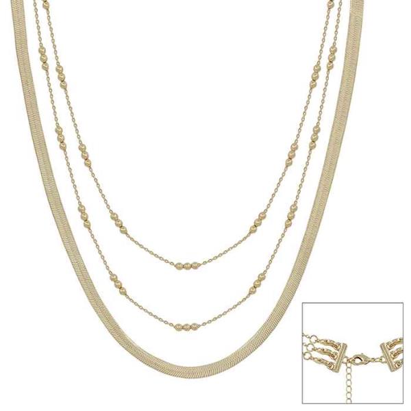 LAYERED SNAKE CHAIN CCB  CHAIN MULTIWAY SHORT NECKLACE