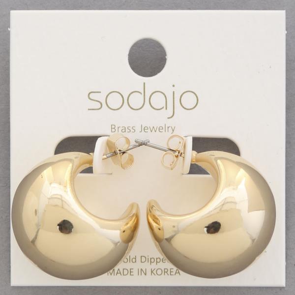 SODAJO PUFFY METAL GOLD DIPPED EARRING