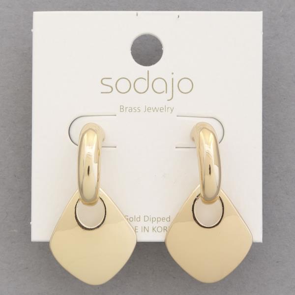 SODAJO METAL OPEN HOOP GOLD DIPPED EARRING