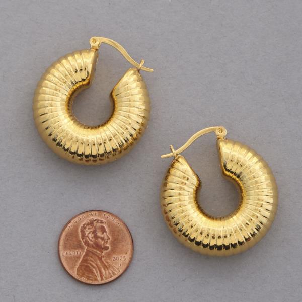 SODAJO PUFFY GOLD DIPPED HOOP EARRING