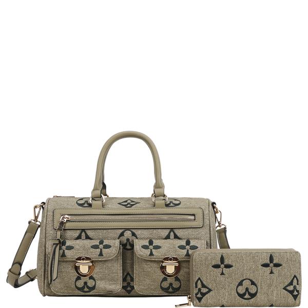 2IN1 DESIGN PRINT SATCHEL W WALLET SET