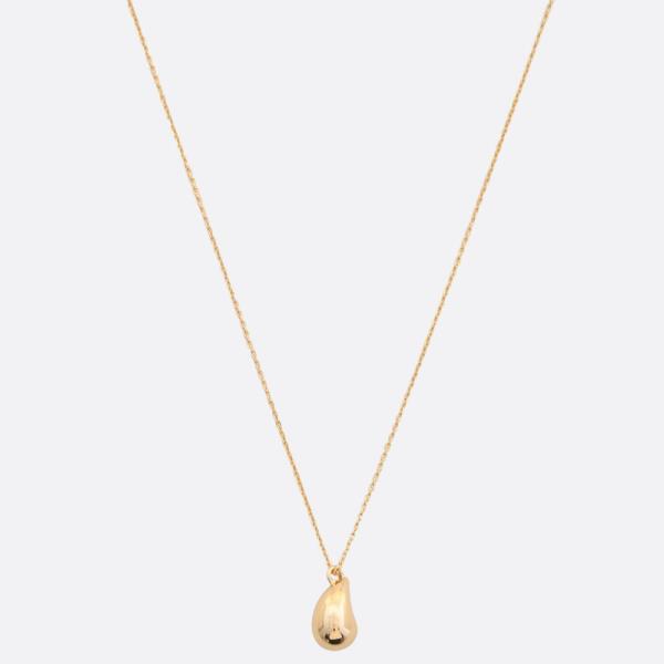 SODAJO TEARDROP DOME PENDANT GOLD DIPPED NECKLACE