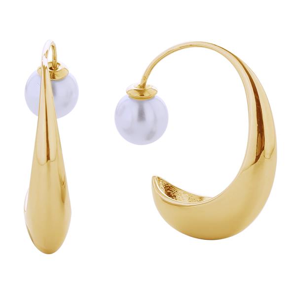 14K GOLD/ WHITE GOLD DIPPED LARGE PRINCE RUPERT DROP PEARL EARRING