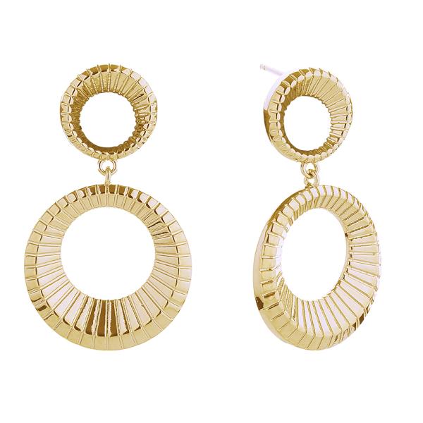 14K GOLD/ WHITE GOLD DIPPED DOUBLE LOOP POST EARRING