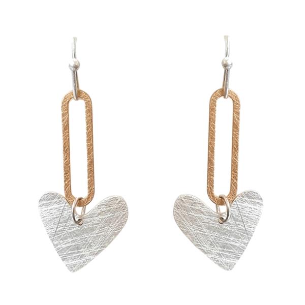 METAL HEART DANGLE EARRING