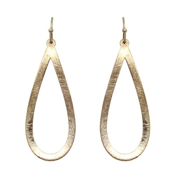 WAVY METAL TEARDROP DANGLE EARRING