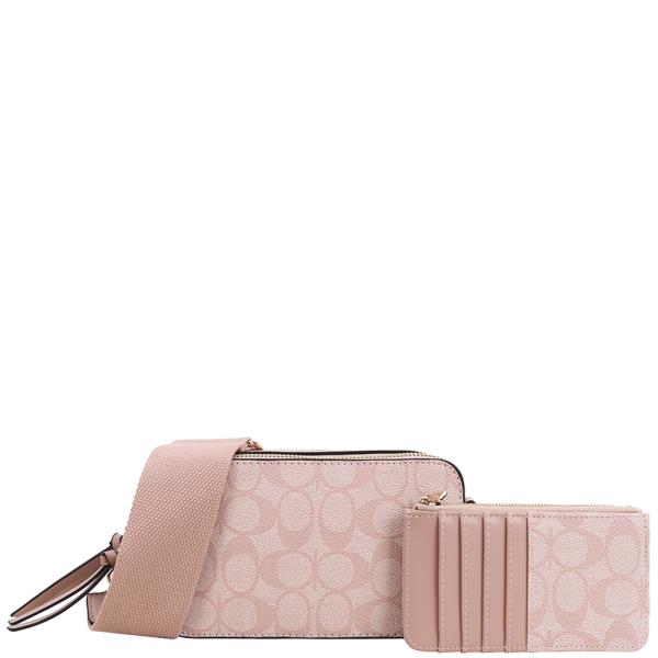 2IN1 OVAL DESIGN CROSSBODY W WALLET SET