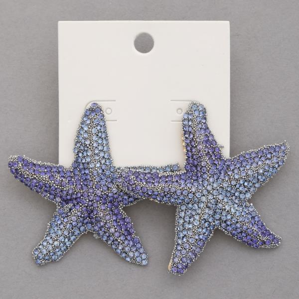 RHINESTONE STARFISH EARRING