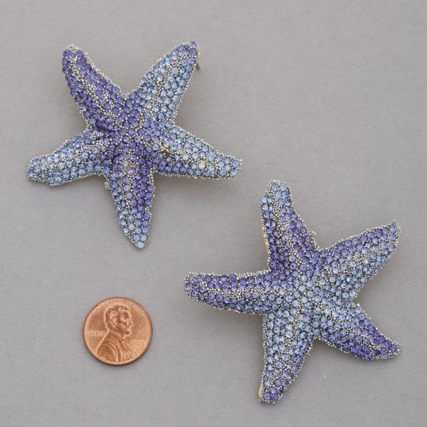 RHINESTONE STARFISH EARRING