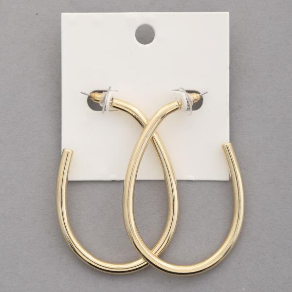 OPEN OVAL METAL EARRING