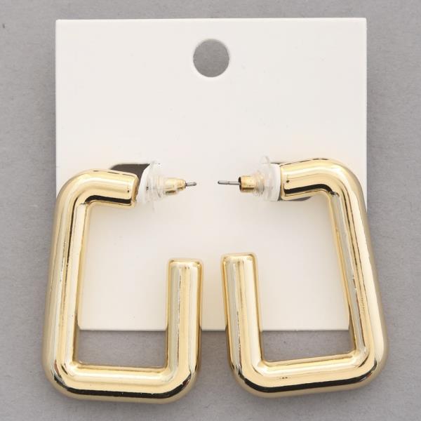 OPEN SQUARE METAL EARRING