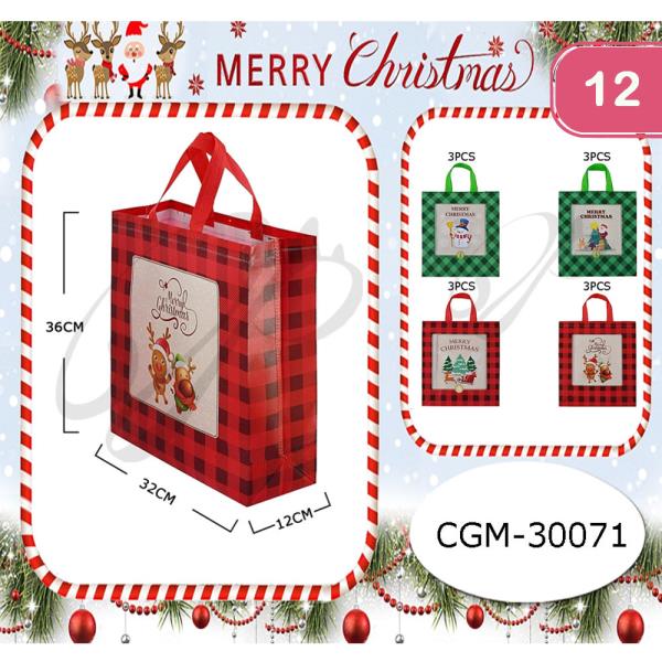 CHRISTMAS REUSABLE GIFT BAG (12 UNITS)