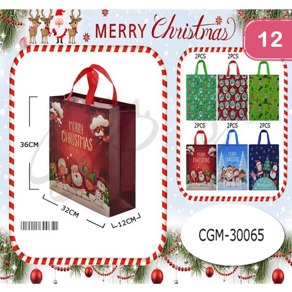 CHRISTMAS REUSABLE GIFT BAG (12 UNITS)