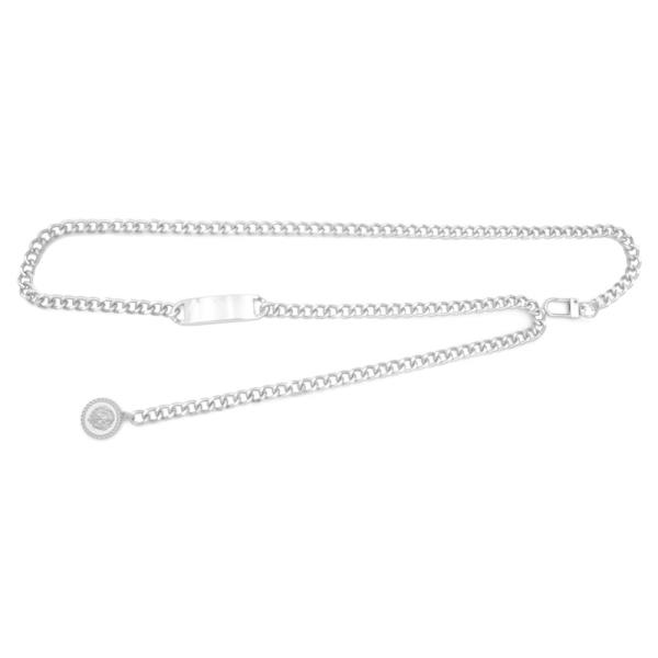 METAL PLATE AND LION MEDALLION CHUNKY CHAIN BELT