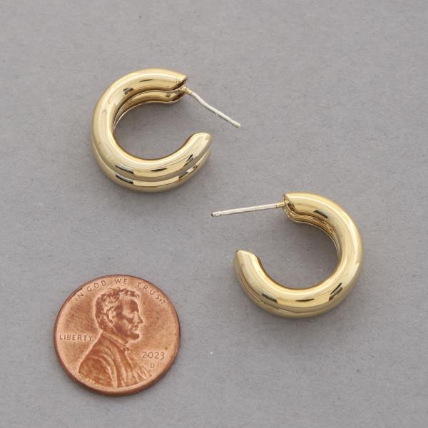 SODAJO DOUBLE HOOP GOLD DIPPED EARRING