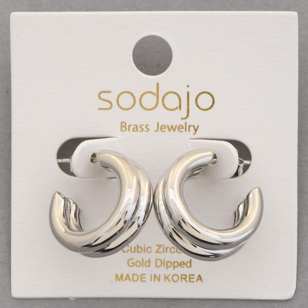 SODAJO DOUBLE HOOP GOLD DIPPED EARRING