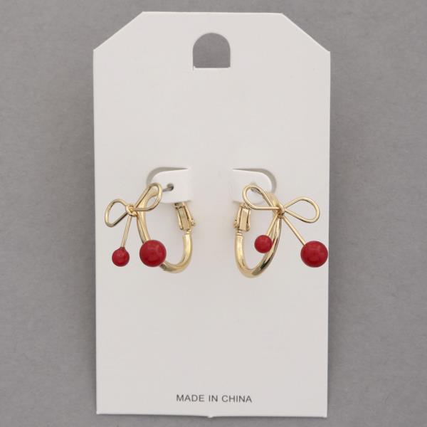 CHERRY HOOP EARRING