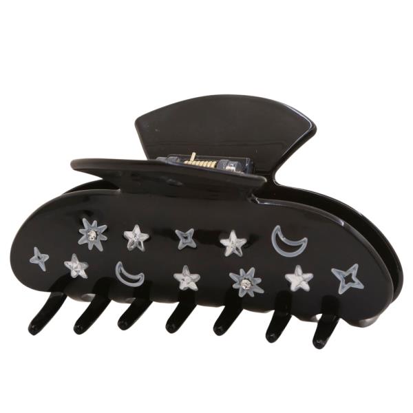 GLITTER STAR MOON CLAW HAIR CLIP