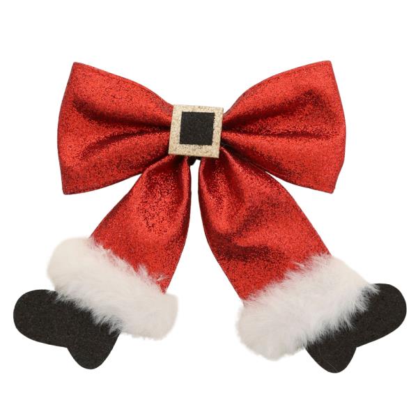 GLITTER CHRISTMAS BOW CLIP