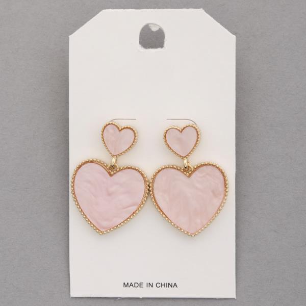 DOUBLE HEART DANGLE EARRING