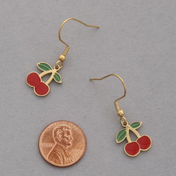 18K GOLD DIPPED CHERRY EARRING