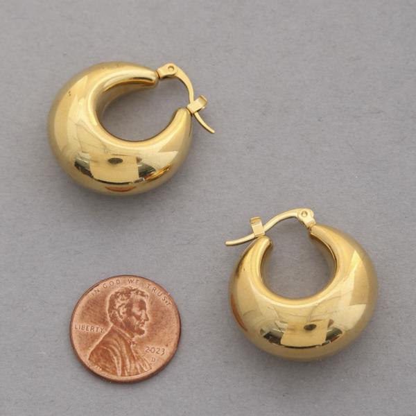 18K GOLD DIPPED PUFFY HOOP EARRING