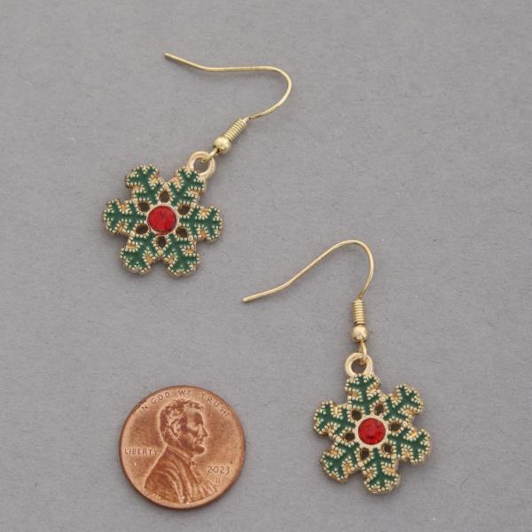 CHRISTMAS SNOWFLAKE DANGLE EARRING