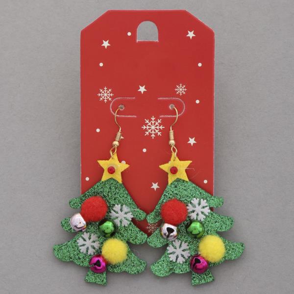 CHRISTMAS TREE DANGLE EARRING