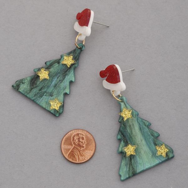 CHRISTMAS TREE DANGLE EARRING