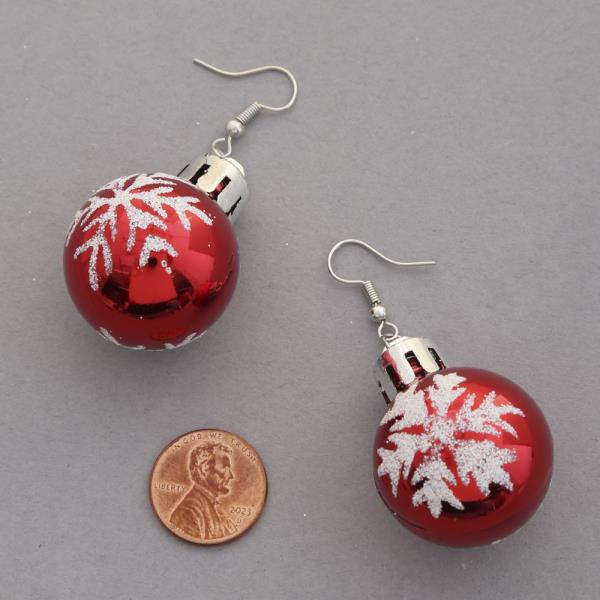 CHRISTMAS SNOWFLAKE ORNAMENT EARRING