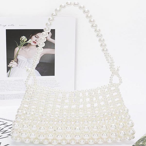 FAUX PEARL ELEGANCE CLUTCH BAG