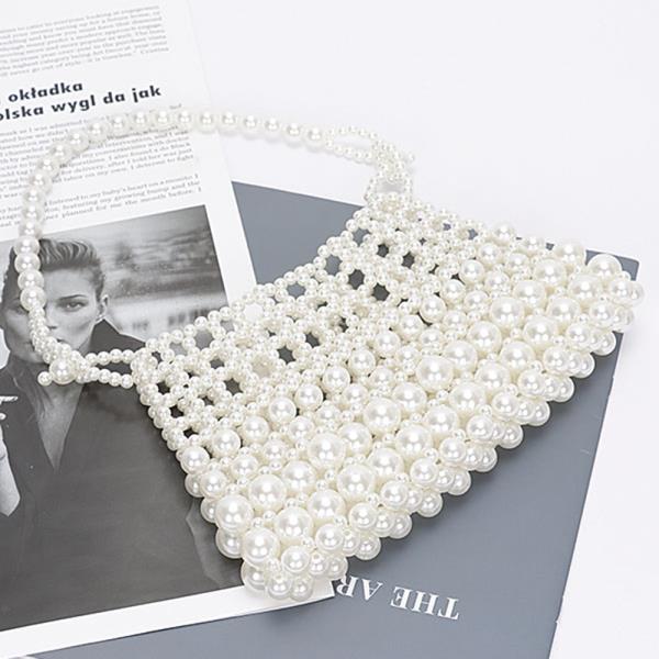 FAUX PEARL ELEGANCE CLUTCH BAG