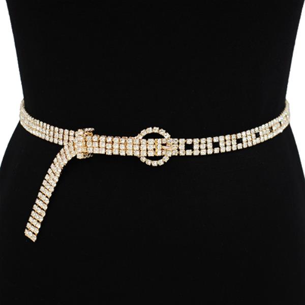 RHINESTONE ROUND BUCKLE BELT