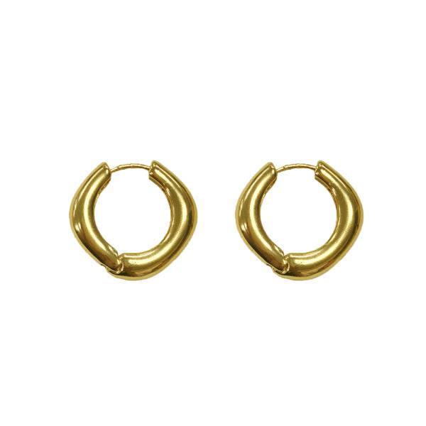 ROUNDED HUGGIE HOOP EARRING