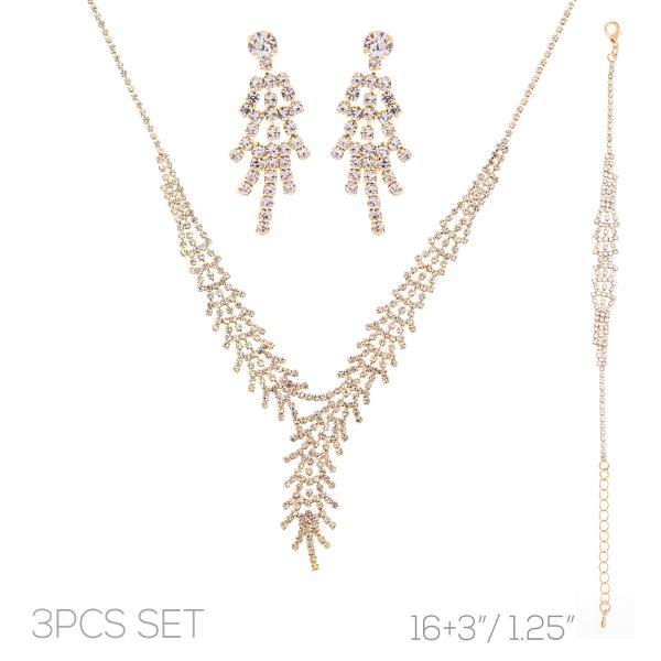 LEAF 3PC NECKLACE EARRING AND BRACELET SET