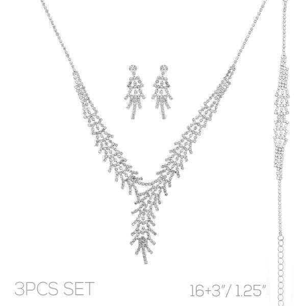LEAF 3PC NECKLACE EARRING AND BRACELET SET