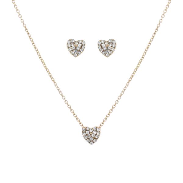 SINGLE HEART EARRING NECKLACE SET