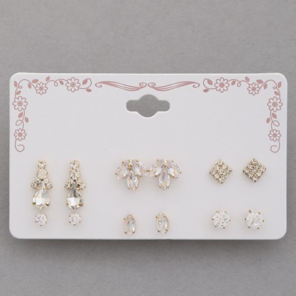 RHINESTONE ASSORTED EARRING SET