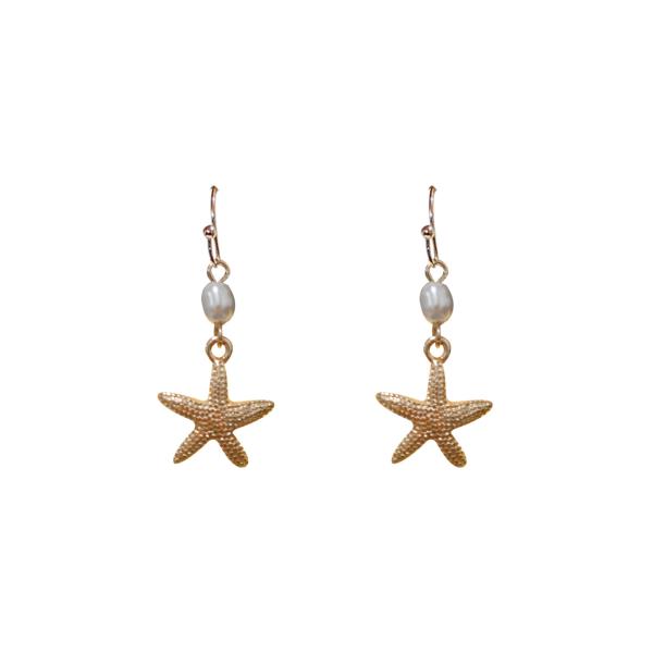 STARFISH PEARL DANGLE EARRING