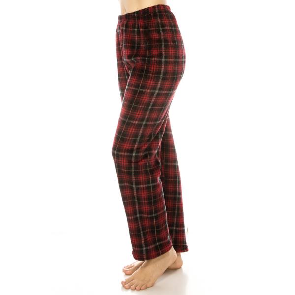 RED TARTAN CHECK MICROFIBER  PAJAMA PANTS