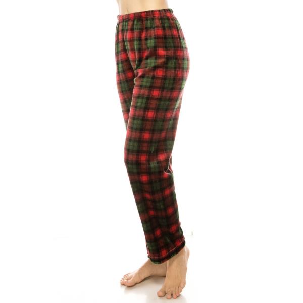 RED TARTAN CHECK MICROFIBER  PAJAMA PANTS