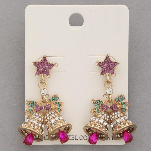 CHRISTMAS BELLS RHINESTONE EARRING