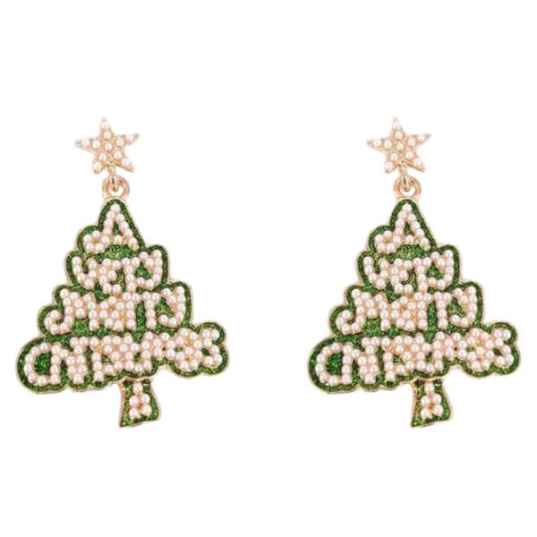 CHRISTMAS TREE DANGLE EARRING